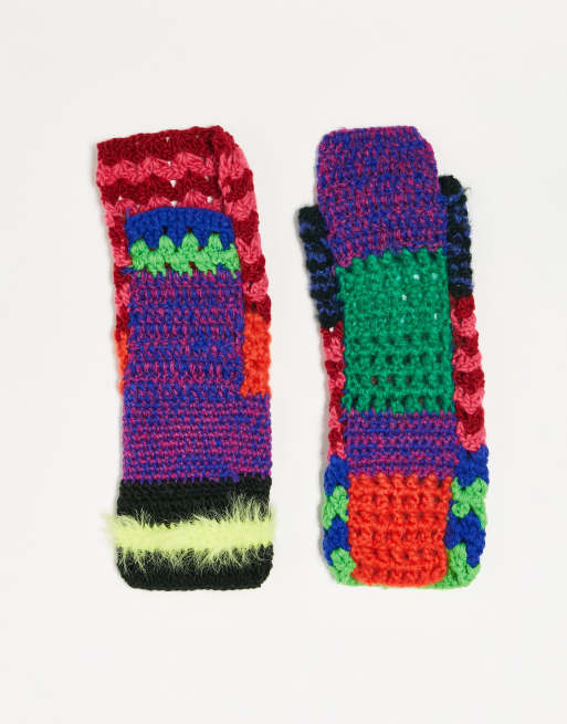 The Ragged Priest - Gesplitste vingerloze handschoenen in multi