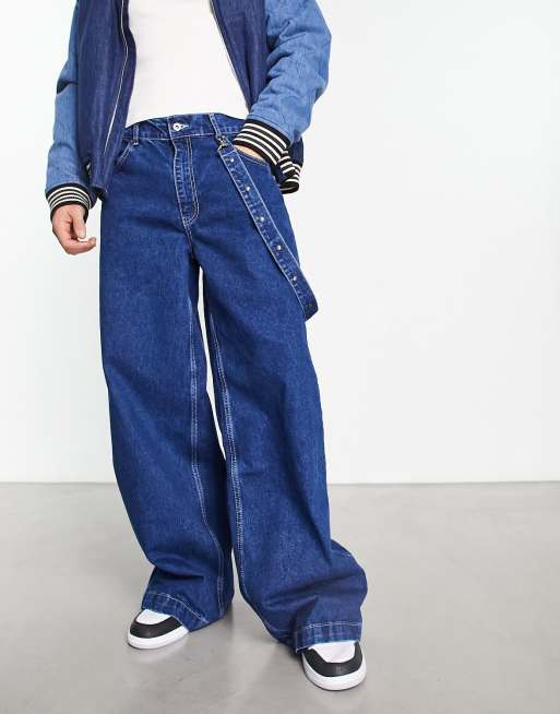 The Ragged Priest graze release skate jeans in blue mid wash | ASOS