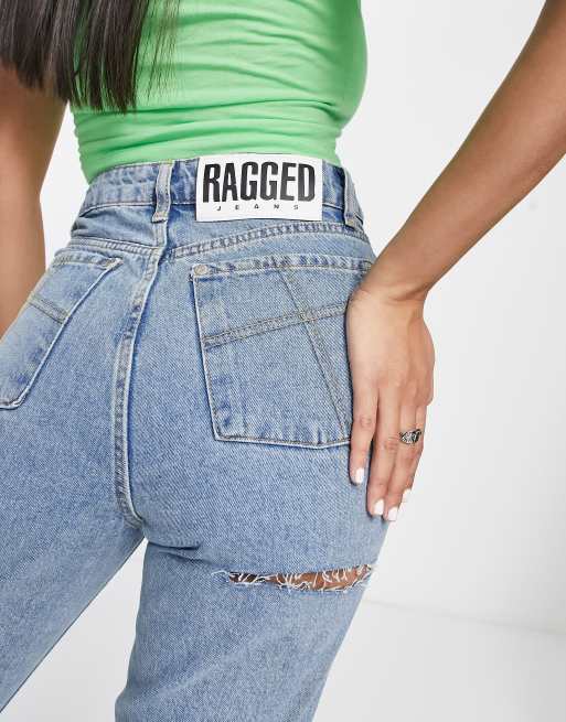 Mom jeans best sale with ripped bum