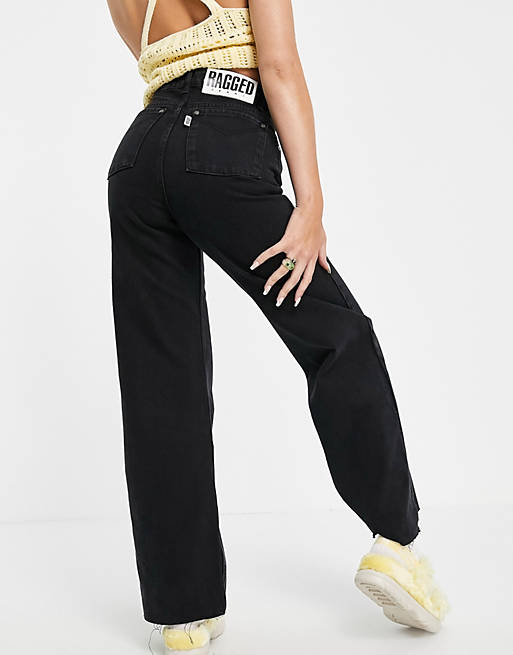 The Ragged Priest high waisted wide leg jeans in charcoal wash