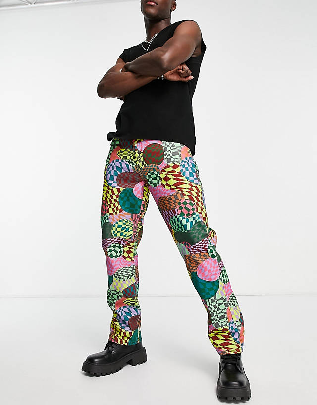The Ragged Priest - jagger print jeans in multi