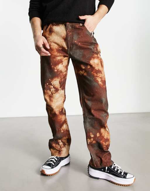 The Ragged Priest - Jeans met rechte pijpen en print in bruin