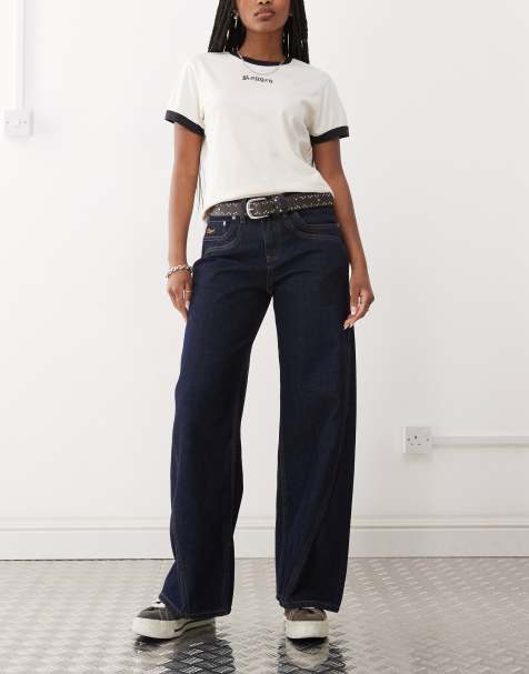 The Ragged Priest low rise baggy fit jeans in indigo - view 1