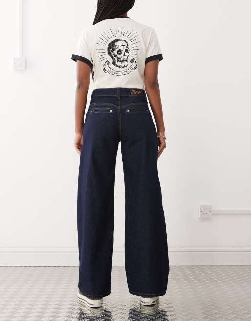 The Ragged Priest low rise baggy fit jeans in indigo , 2 of 5