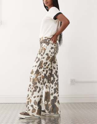 The Ragged Priest Low Rise Straight Leg Jeans In Multi