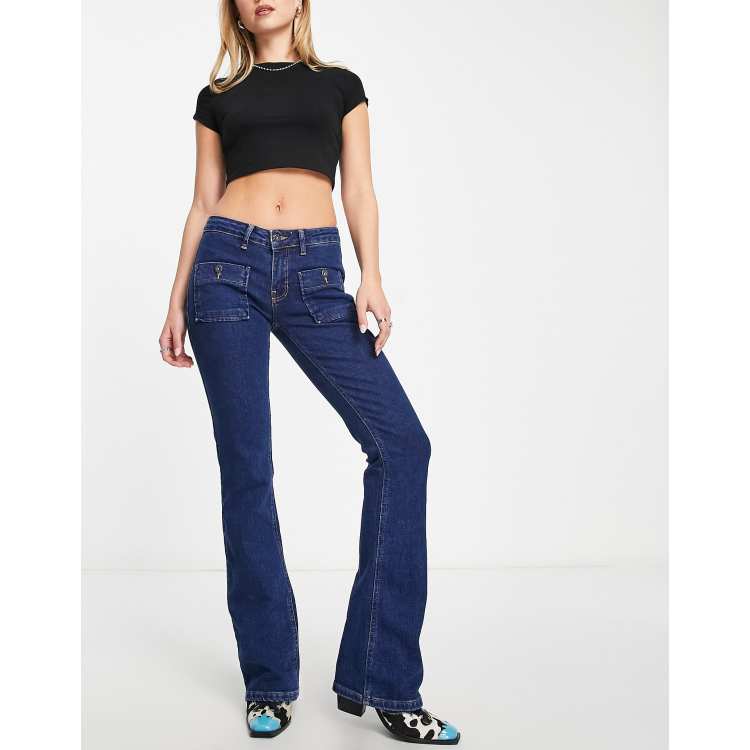 Low Waist Vintage Flare Jeans  Low Waisted Flare Jeans Y2k