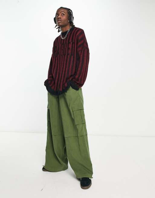 The Ragged Priest - Maglione lavorato oversize a righe con logo