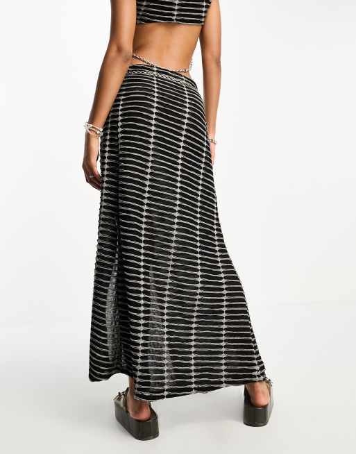 The Ragged Priest maxi skirt with chain in shredded jersey co ord ASOS