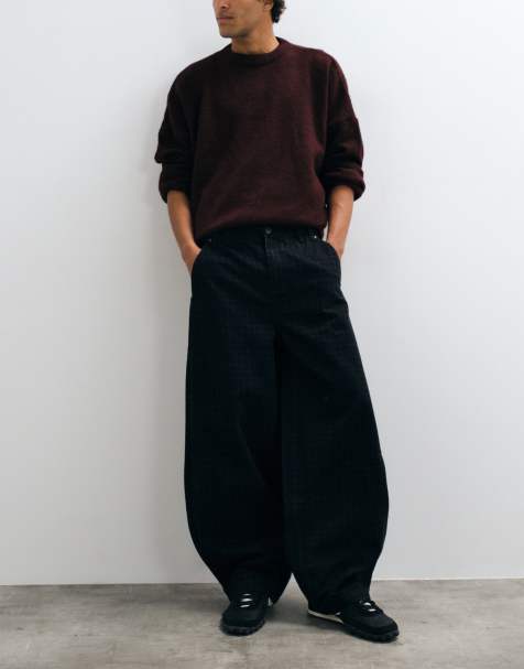 The Ragged Priest micro grid jeans in black - view 1