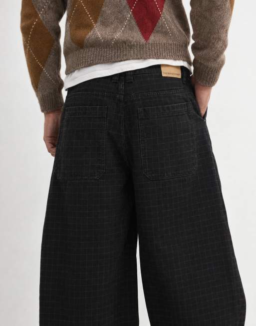 The Ragged Priest micro grid jeans in black, 7 of 10