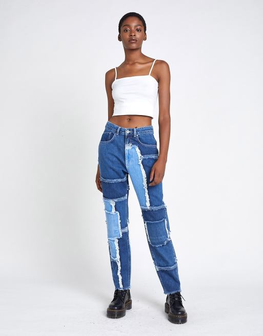 Asos cheap patchwork jeans