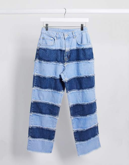 The Ragged Priest - Mom jeans met patchwork strepen