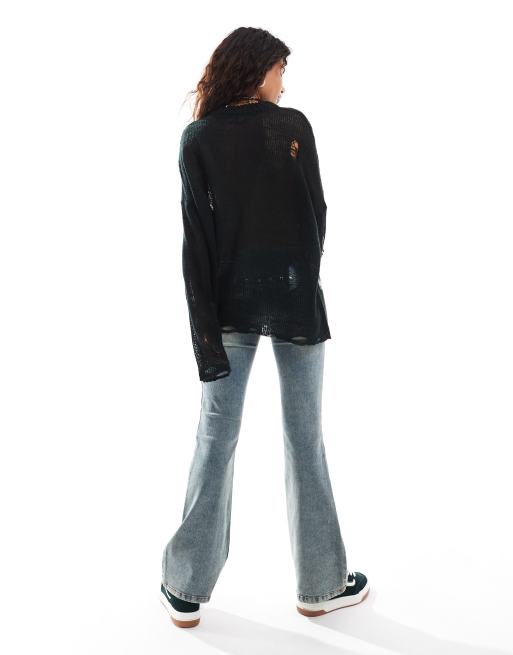 The Ragged Priest oversized jumper with rat artwork in charcoal ASOS