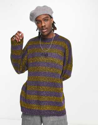 The Ragged Priest oversized soft knit jumper in purple stripe - ASOS Price Checker