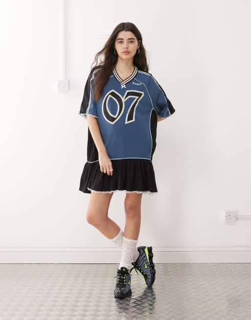 The Ragged Priest oversized t-shirt dress in blue