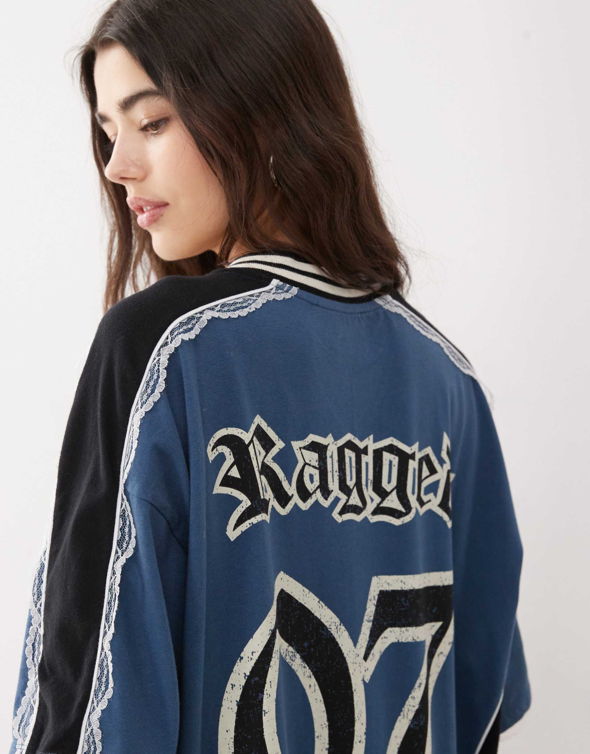 the ragged priest oversized t-shirt dress in blue