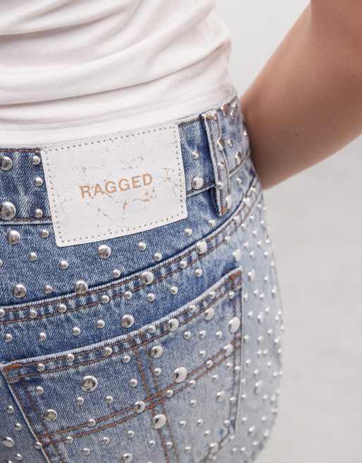 The Ragged Priest - Pantaloncini a vita bassa azzurri con borchie , 4 di 5