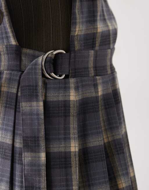 The Ragged Priest pleated pinny dress in grey check, 3 of 4