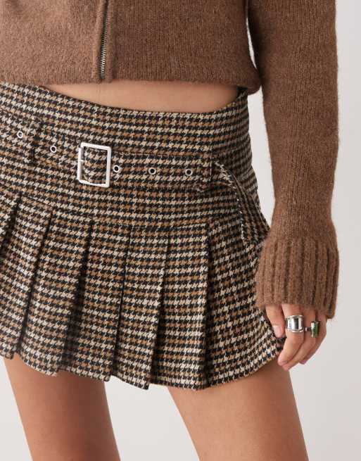 The Ragged Priest pleated skirt in brown check, 5 of 5