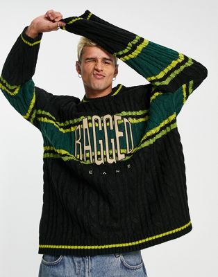 The Ragged Priest Punk Knitted Sweater In Black