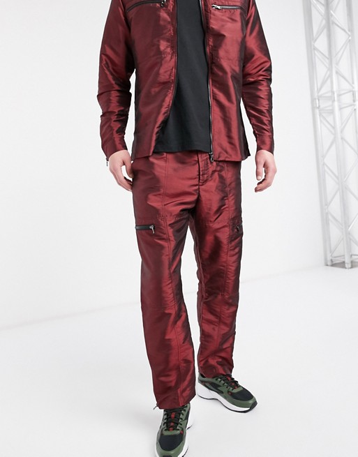 The Ragged Priest red tafetta trouser