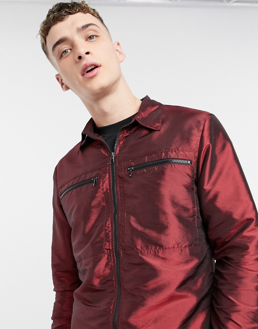 The Ragged Priest red taffeta jacket in red
