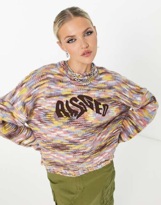 The Ragged Priest relaxed chunky knit jumper with wavy logo