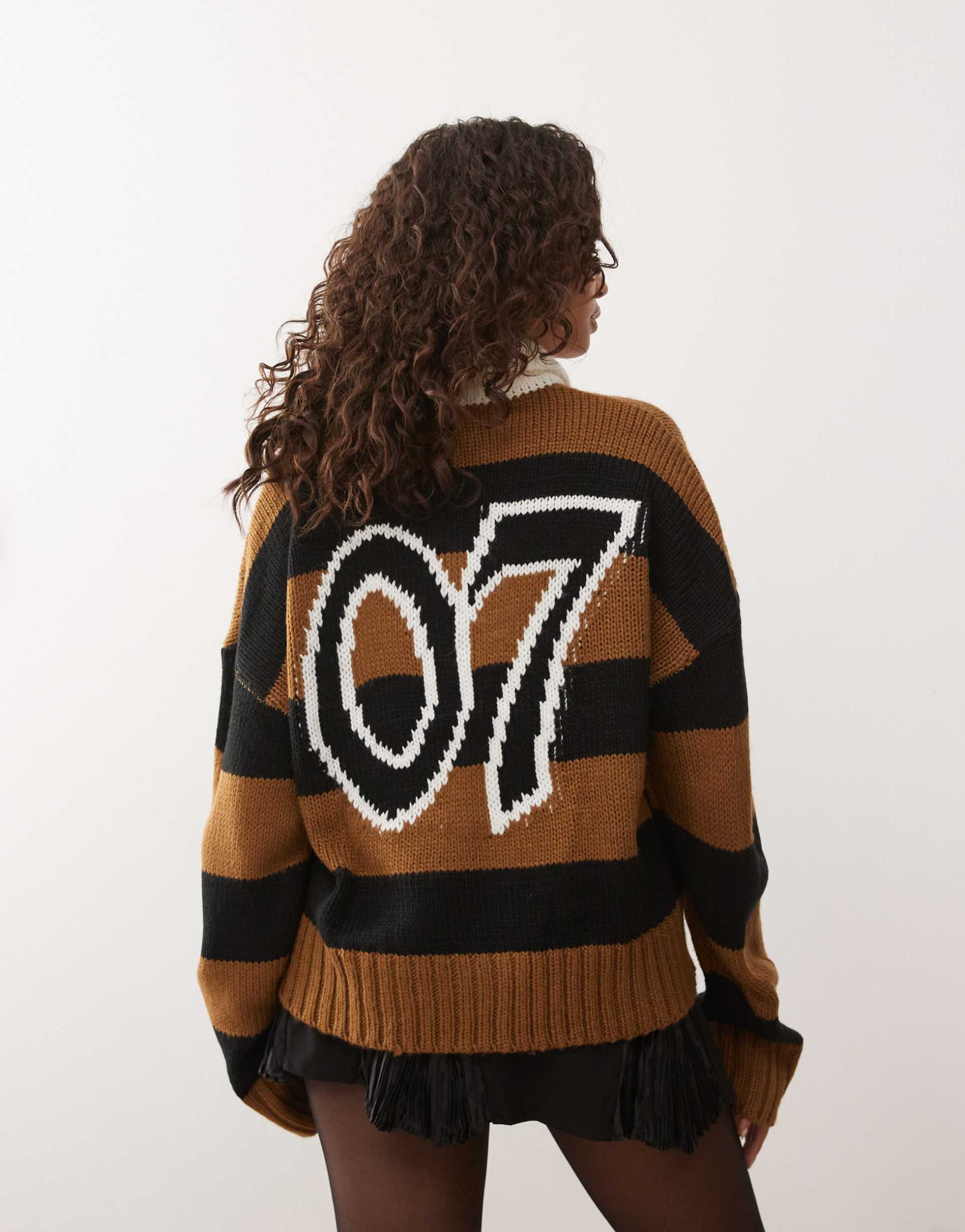 the ragged priest rugby knit polo in brown