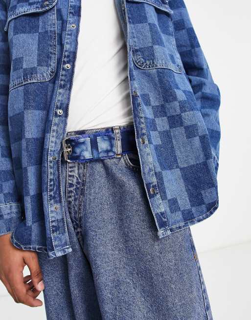 Jean discount damier bleu