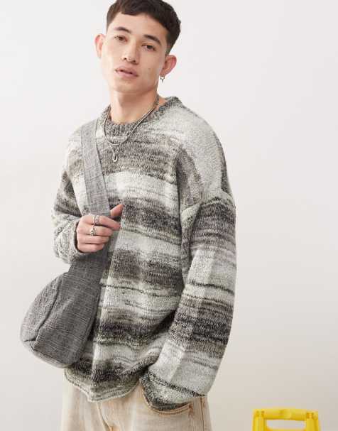 The Ragged Priest spacedye boxy fit knitted jumper in grey - view 1