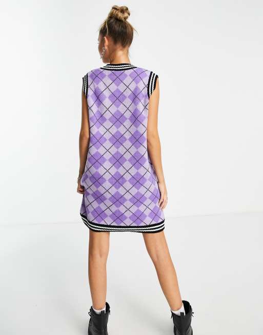 The Ragged Priest - Spencerjurk met argyle-motief in paars, 3 van 4