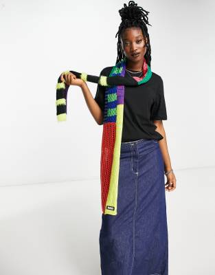 The Ragged Priest spliced knit scarf in multi