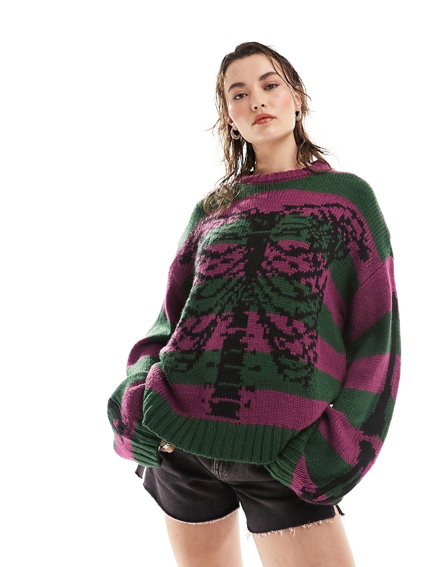 The Ragged Priest stripped ribcage jumper-Multi