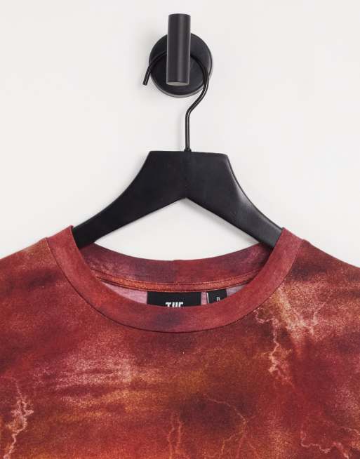 The Ragged Priest - T-shirt oversize à manches longues avec imprimé visage ondulé, 4 de 4