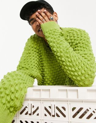 The Ragged Priest teddy knitted jumper in green