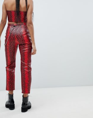 snakeskin leather trousers