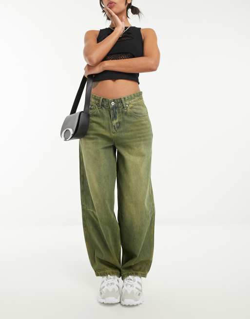 The Ragged Priest unisex 90s green wash dad jeans