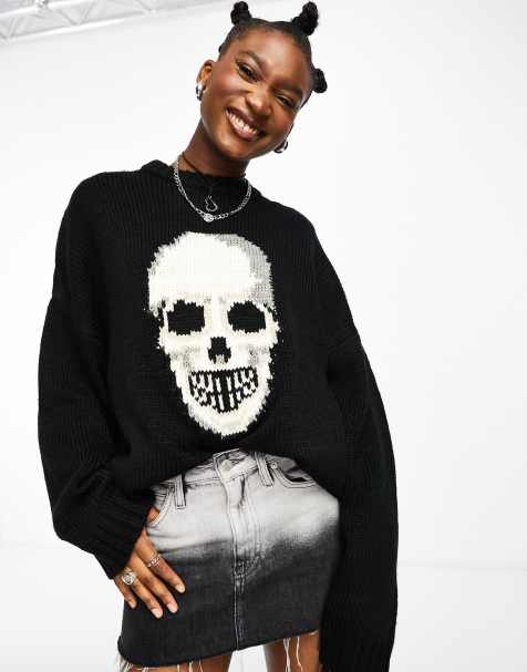 Short Skull Plush Sweater