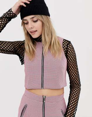 zip up cropped top