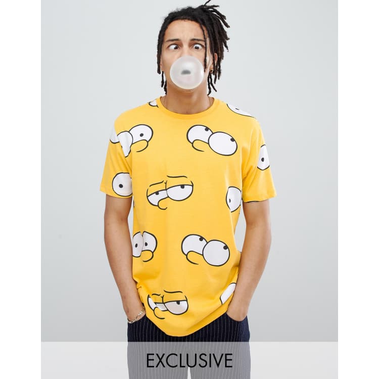 Camiseta De Los Simpson Rosada Manga Larga Para Hombre - | Productos Licenciados