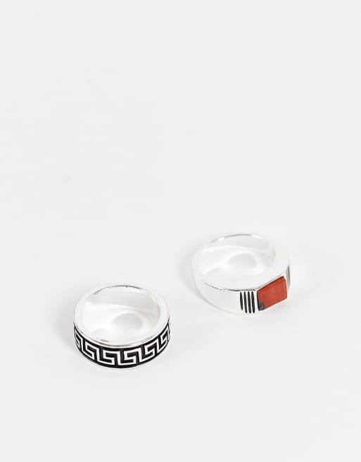 The Status Syndicate – 2-er Pack Ringe in Silber