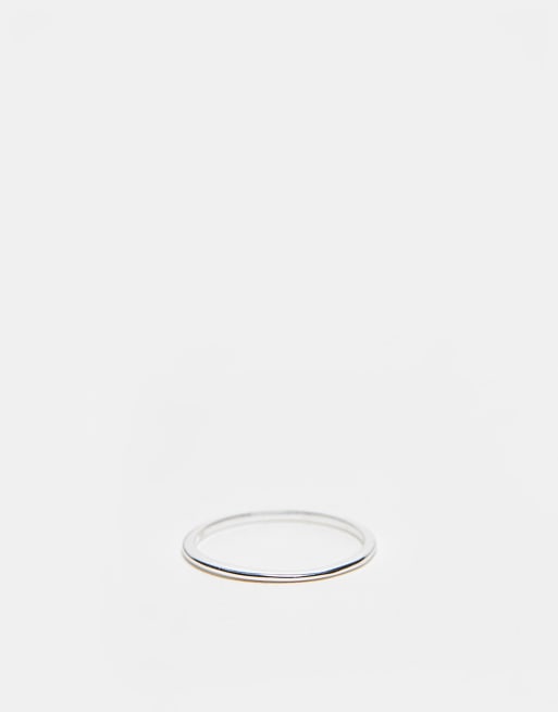 The Status Syndicate - Anello a fascia semplice in argento sterling