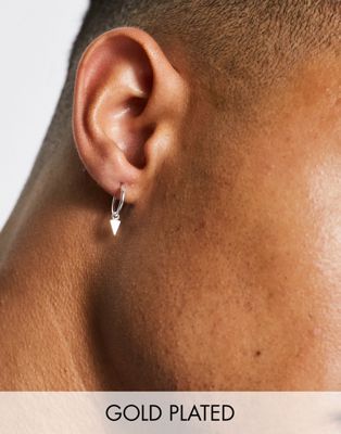 The Status Syndicate gold plated arrow hoop earrings - ASOS Price Checker