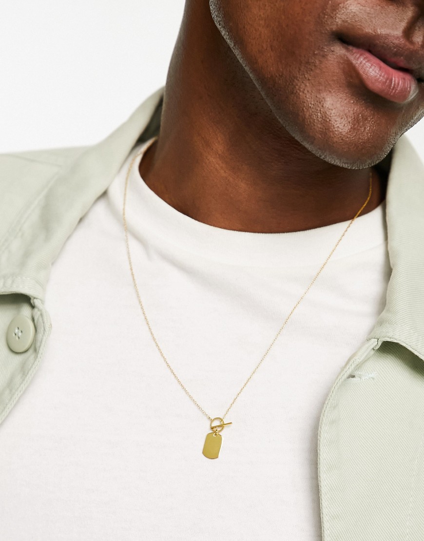The Status Syndicate Gold Plated Dog Tag Necklace