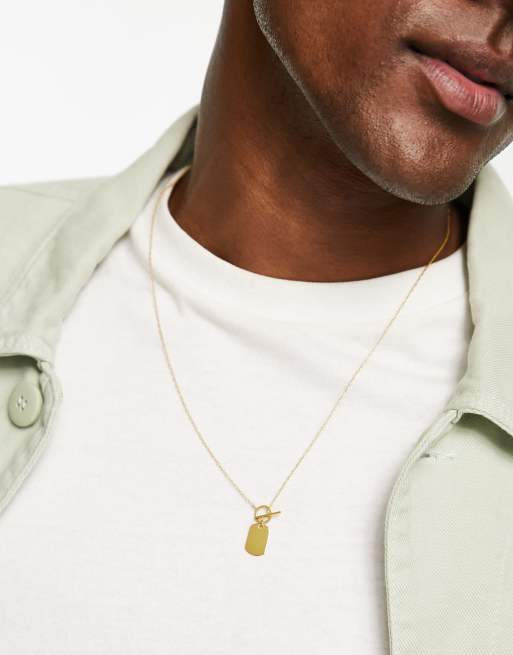 Mens gold dog tag chain hotsell