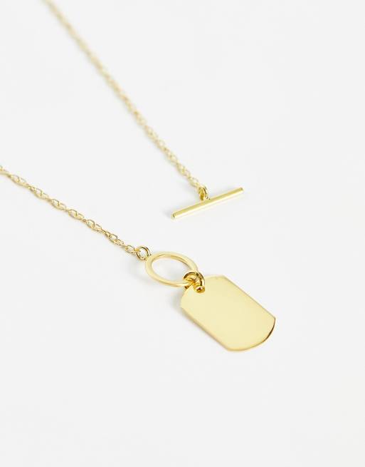 14k dog tag necklace clearance