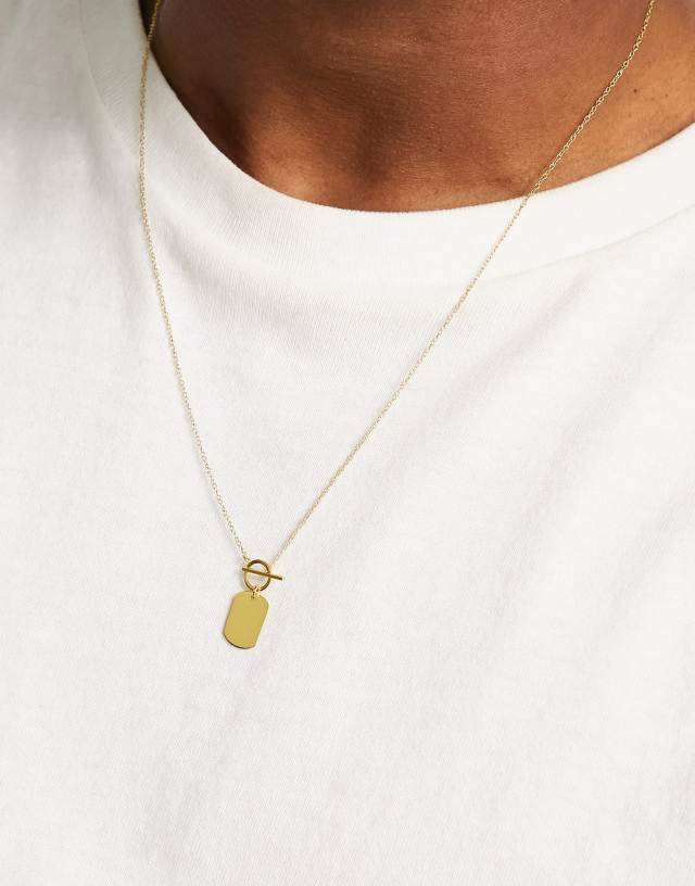 The Status Syndicate gold plated dog tag necklace 2