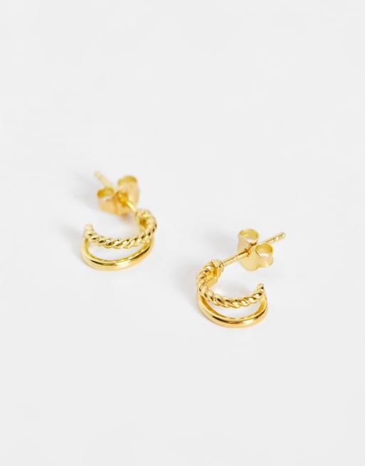 The Status Syndicate gold plated half moon earrings, 4 of 4