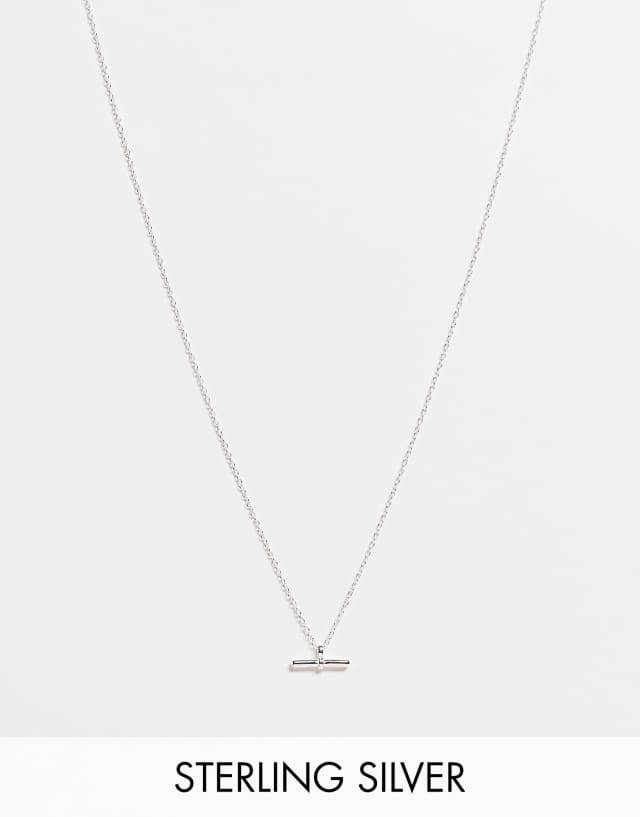 The Status Syndicate stainless steel t-bar necklace