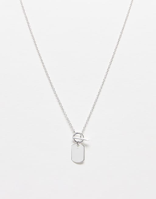The Status Syndicate sterling silver dog tag necklace